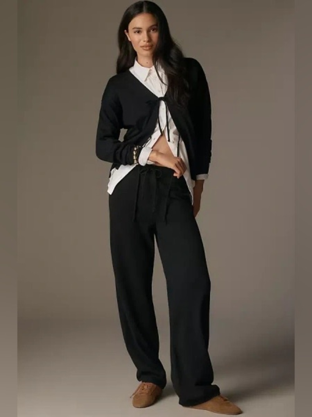 NWT Anthropologie By Anthropologie Wide-Leg Sweater Pants | Black | Large